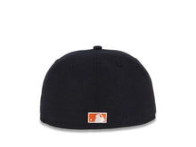 Load image into Gallery viewer, San Diego Padres New Era MLB 59FIFTY 5950 Fitted Cap Hat Navy Blue Crown/Visor White/Orange Script Logo 40th Anniversary Side Patch Gray UV