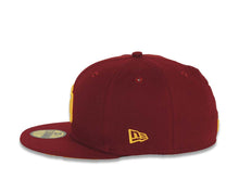 Load image into Gallery viewer, San Diego Padres New Era MLB 59FIFTY 5950 Fitted Cap Hat Cardinal Crown/Visor Yellow Logo 1998 World Series Side Patch Yellow UV