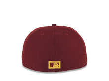 Load image into Gallery viewer, San Diego Padres New Era MLB 59FIFTY 5950 Fitted Cap Hat Cardinal Crown/Visor Yellow Logo 1998 World Series Side Patch Yellow UV