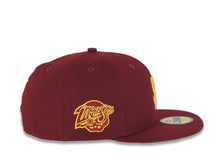 Load image into Gallery viewer, San Diego Padres New Era MLB 59FIFTY 5950 Fitted Cap Hat Cardinal Crown/Visor Yellow Logo 1998 World Series Side Patch Yellow UV