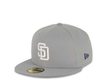 Load image into Gallery viewer, San Diego Padres New Era MLB 59FIFTY 5950 Fitted Cap Hat Gray Crown/Visor White Logo 1992 All-Star Game Side Patch Gray UV