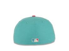 Load image into Gallery viewer, San Diego Padres New Era MLB 59FIFTY 5950 Fitted Cap Hat Teal Crown/Visor Magenta Logo 1992 All-Star Game Side Patch Magenta UV