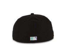 Load image into Gallery viewer, San Diego Padres New Era MLB 59FIFTY 5950 Fitted Cap Hat Black Crown/Visor Light Teal/Light Purple Logo 1992 All-Star Game Side Patch Light Teal UV