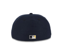 Load image into Gallery viewer, San Diego Padres New Era MLB 59FIFTY 5950 Fitted Cap Hat Navy Blue Crown/Visor White/Yellow Logo 25th Anniversary Side Patch Yellow UV