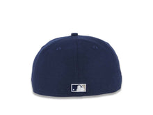 Load image into Gallery viewer, San Diego Padres New Era MLB 59FIFTY 5950 Fitted Cap Hat Light Navy Blue Crown/Visor White Logo 40th Anniversary Side Patch Gray UV