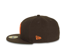 Load image into Gallery viewer, San Diego Padres New Era MLB 59FIFTY 5950 Fitted Cap Hat Brown Crown/Visor Orange Logo 1985 Padres Script Side Patch Green UV