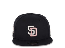 Load image into Gallery viewer, San Diego Padres New Era MLB 9FIFTY 950 Snapback Cap Hat Navy Blue Crown/Visor White/Pink Logo 1992 All-Star Game Side Patch Pink UV