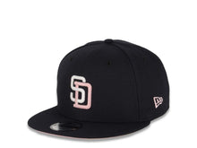 Load image into Gallery viewer, San Diego Padres New Era MLB 9FIFTY 950 Snapback Cap Hat Navy Blue Crown/Visor White/Pink Logo 1992 All-Star Game Side Patch Pink UV