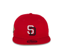Load image into Gallery viewer, San Diego Padres New Era MLB 59FIFTY 5950 Fitted Cap Hat Red Crown/Visor White/Black Logo 1998 World Series Side Patch Yellow Green