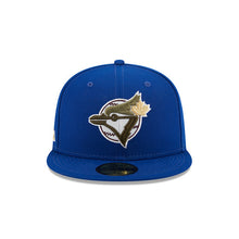 Load image into Gallery viewer, Toronto Blue Jays New Era MLB 59FIFTY 5950 Fitted Cap Hat Royal Blue Crown/Visor Olive Green Logo 10th Anniversary Side Patch (Botanical)