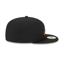 Load image into Gallery viewer, Atlanta Braves New Era MLB 59FIFTY 5950 Fitted Cap Hat Black Crown/Visor Metallic Brown/Orange Logo Orange UV (Metallic Pop)