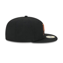 Load image into Gallery viewer, Florida Marlins New Era MLB 59FIFTY 5950 Fitted Cap Hat Black Crown/Visor Metallic Brown/Orange Logo (Metallic Pop)