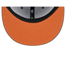 Load image into Gallery viewer, Florida Marlins New Era MLB 59FIFTY 5950 Fitted Cap Hat Black Crown/Visor Metallic Brown/Orange Logo (Metallic Pop)