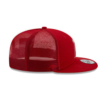 Load image into Gallery viewer, Los Angeles Anaheim Angels New Era MLB 9FIFTY 950 Trucker Mesh Snapback Cap Hat Red Crown/Visor Team Color Logo