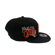 Load image into Gallery viewer, Baltimore Orioles New Era MLB 9FIFTY 950 Snapback Cap Hat Black Crown/Visor Orange Logo (Icon)