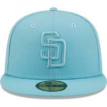 Load image into Gallery viewer, (Youth) San Diego Padres New Era MLB Kid 59FIFTY 5950 Fitted Cap Hat Sky Blue Crown/Visor Sky Blue Logo (Color Pack)