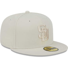 Load image into Gallery viewer, San Diego Padres New Era MLB 59FIFTY 5950 Fitted Cap Hat Cream Crown/Visor Cream Logo (Color Pack)