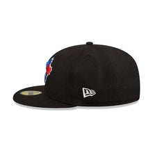 Load image into Gallery viewer, Toronto Blue Jays New Era MLB 59FIFTY 5950 Fitted Cap Hat Black Crown/Visor Team Color Metallic Logo 40th Season Side Patch Green UV