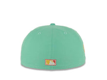 Load image into Gallery viewer, (City Connect Colors) San Diego Padres New Era MLB 59FIFTY 5950 Fitted Cap Hat Light Teal Crown/Visor Magenta/Yellow Script Logo Stadium Side Patch