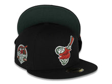 Load image into Gallery viewer, San Diego Padres New Era MLB 59FIFTY 5950 Fitted Cap Hat Black Crown/Visor Red/Green Swinging Friar Logo 40th Anniversary Side Patch Green UV