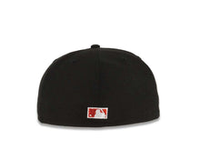 Load image into Gallery viewer, San Diego Padres New Era MLB 59FIFTY 5950 Fitted Cap Hat Black Crown/Visor Metallic Red āPā Logo 40th Anniversary Side Patch White UV