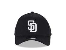 Load image into Gallery viewer, San Diego Padres New Era MLB 9FORTY 940 Adjustable A-Frame Cap Hat Snapback Closure Black Crown/Visor White Logo Black UV