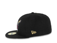 Load image into Gallery viewer, (Youth) San Diego Padres New Era MLB 59FIFTY 5950 Kid Fitted Cap Hat Black Crown/Visor Maroon/Metallic Gold Swinging Friar Logo 25th Anniversary Patch
