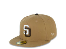 Load image into Gallery viewer, (Youth) San Diego Padres New Era MLB 59FIFTY 5950 Fitted Cap Hat Wheat Crown/Visor White/Brown Logo 2016 All-Star Game Side Patch (Cookie Dough)