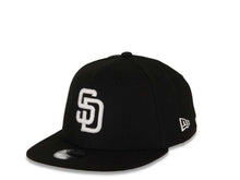 Load image into Gallery viewer, (Youth) San Diego Padres New Era MLB 9FIFTY 950 Snapback Cap Hat Black Crown/Visor White Logo 40th Anniversary Side Patch Gray UV