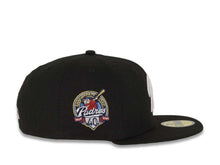 Load image into Gallery viewer, San Diego Padres New Era MLB 59FIFTY 5950 Fitted Cap Hat Black Crown/Visor White "P" Logo 40th Anniversary Side Patch Gray UV