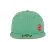 Load image into Gallery viewer, (City Connect Colors) San Diego Padres New Era MLB 59FIFTY 5950 Fitted Cap Hat Light Teal Crown/Visor Magenta Flawless Small Logo Gray UV
