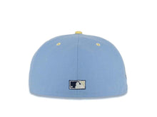 Load image into Gallery viewer, San Diego Padres New Era MLB 59FIFTY 5950 Fitted Cap Hat Sky Blue Crown/Visor Glow White/Light Yellow P Logo 40th Anniversary Side Patch Yellow UV