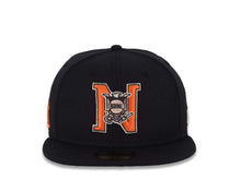 Load image into Gallery viewer, San Diego Padres New Era MLB 59FIFTY 5950 Fitted Cap Hat Navy Crown/Visor Orange/Brown/White NL National League Logo SD Side Patch Green UV