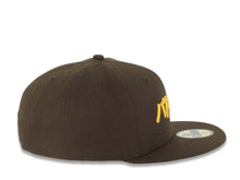 Load image into Gallery viewer, San Diego Padres New Era MLB 59FIFTY 5950 Fitted Cap Hat Brown Crown/Visor Yellow Japanese Letters/Text Logo