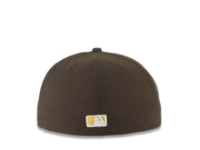 Load image into Gallery viewer, San Diego Padres New Era MLB 59FIFTY 5950 Fitted Cap Hat Brown Crown/Visor Yellow Japanese Letters/Text Logo