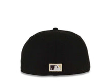 Load image into Gallery viewer, San Diego Padres New Era MLB 59FIFTY 5950 Fitted Cap Hat Black Crown/Visor Maroon/Gold/Black Waving Friar Logo 40th Anniversary Side Patch Gray UV