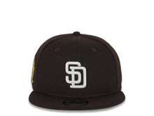 Load image into Gallery viewer, San Diego Padres New Era MLB 9FIFTY 950 Snapback Cap Hat Dark Brown Crown/Visor White Logo 25th Anniversary Side Patch Gray UV