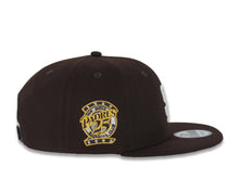 Load image into Gallery viewer, San Diego Padres New Era MLB 9FIFTY 950 Snapback Cap Hat Dark Brown Crown/Visor White Logo 25th Anniversary Side Patch Gray UV