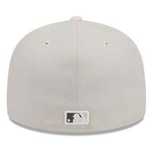 Load image into Gallery viewer, New York Yankees New Era MLB 59FIFTY 5950 Fitted Cap Hat Stone Crown/Visor Pink/Gray Logo Mother's Day 2023 Side Patch Pink UV