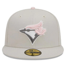 Load image into Gallery viewer, Toronto Blue Jays New Era MLB 59FIFTY 5950 Fitted Cap Hat Stone Crown/Visor Pink/Gray Logo Mother's Day 2023 Side Patch Pink UV