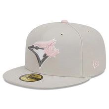 Load image into Gallery viewer, Toronto Blue Jays New Era MLB 59FIFTY 5950 Fitted Cap Hat Stone Crown/Visor Pink/Gray Logo Mother's Day 2023 Side Patch Pink UV