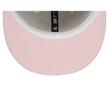Load image into Gallery viewer, San Diego Padres New Era MLB 59FIFTY 5950 Fitted Cap Hat Stone Crown/Visor Pink/Gray Logo Mother's Day 2023 Side Patch Pink UV