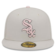 Load image into Gallery viewer, Chicago White Sox New Era MLB 59FIFTY 5950 Fitted Cap Hat Stone Crown/Visor Pink/Gray Logo Mother's Day 2023 Side Patch Pink UV
