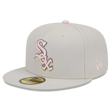 Load image into Gallery viewer, Chicago White Sox New Era MLB 59FIFTY 5950 Fitted Cap Hat Stone Crown/Visor Pink/Gray Logo Mother's Day 2023 Side Patch Pink UV