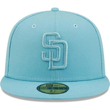 Load image into Gallery viewer, San Diego Padres New Era MLB 59FIFTY 5950 Fitted Cap Hat Sky Blue Crown/Visor Sky Blue Logo (Color Pack)