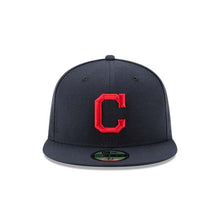 Load image into Gallery viewer, (Youth) Cleveland Indians New Era MLB 59FIFTY 5950 Kids Fitted Cap Hat Navy Blue Crown/Visor Red Logo