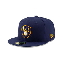 Load image into Gallery viewer, (Youth) Milwaukee Brewers New Era MLB 59FIFTY 5950 Kids Fitted Cap Hat Navy Blue Crown/Visor Team Color Logo
