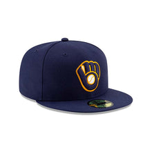 Load image into Gallery viewer, (Youth) Milwaukee Brewers New Era MLB 59FIFTY 5950 Kids Fitted Cap Hat Navy Blue Crown/Visor Team Color Logo