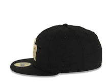Load image into Gallery viewer, Puerto Rico New Era World Baseball Classic WBC 59FIFTY 5950 Fitted Cap Hat Black Crown/Visor Metallic Gold/White Logo Gray UV