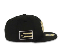 Load image into Gallery viewer, Puerto Rico New Era World Baseball Classic WBC 59FIFTY 5950 Fitted Cap Hat Black Crown/Visor Metallic Gold/White Logo Gray UV